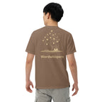 Literary premium unisex t-shirt with Enchanted Tree Glowing Books back design in Espresso