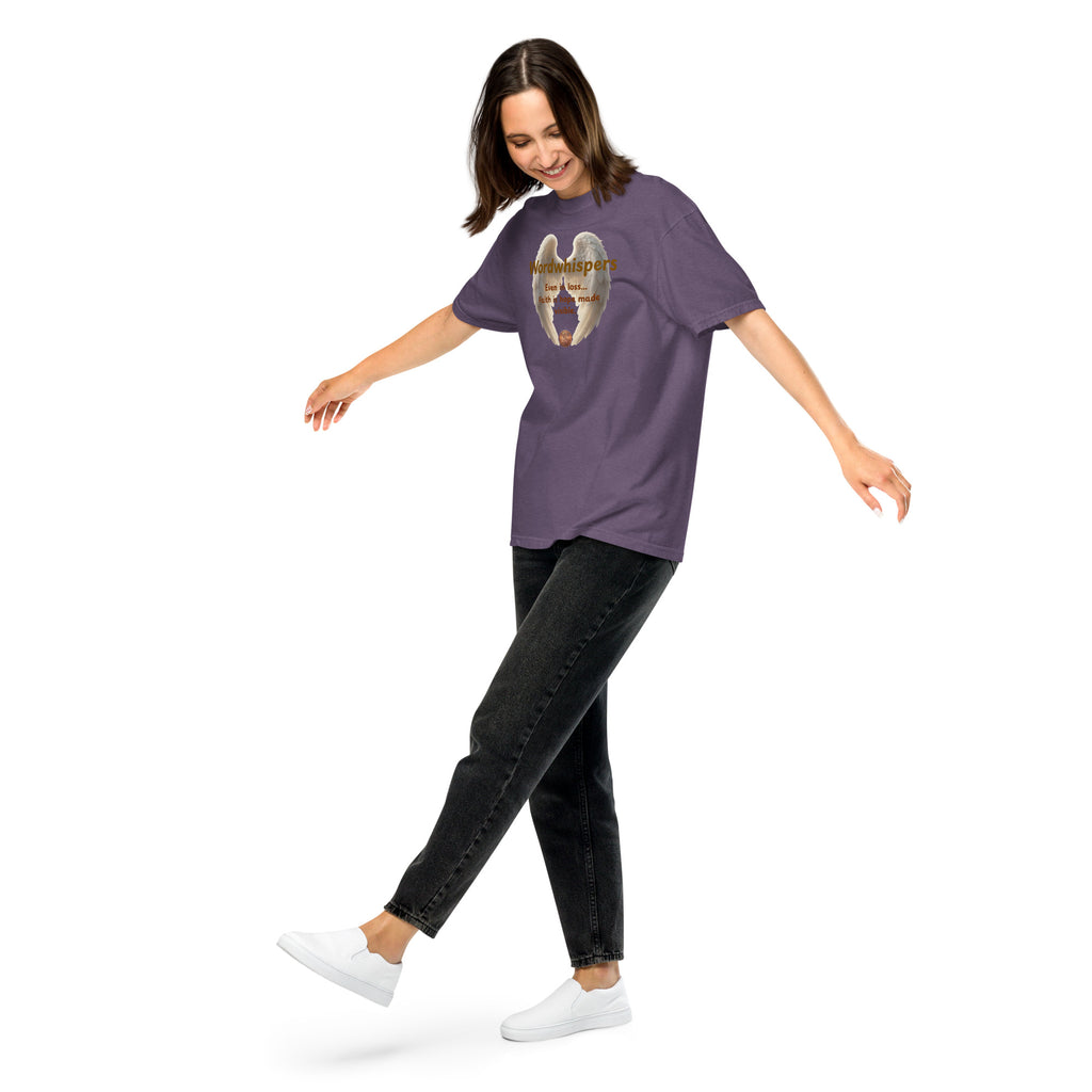 Book lover heavyweight t-shirt Pennies from Heaven - unisex literary  apparel in grape
