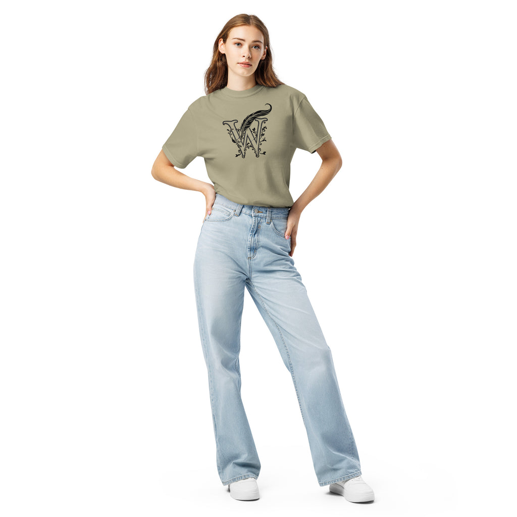 Literary Soft T-Shirt - Wordwhispers Signature Logo - Unisex - khaki