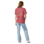  Literary premium unisex t-shirt with Enchanted Tree Glowing Books back design in Watermelon