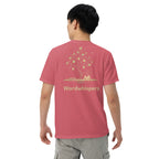  Literary premium unisex t-shirt with Enchanted Tree Glowing Books back design in Watermelon