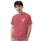 Literary premium unisex t-shirt with Wordwhispers logo on front in Watermelon