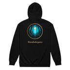 Glimmer zip hoodie- extended size-back-in black