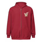 Book lover zip hoodie with glimmer of light design in cardinal red