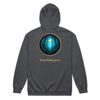 Glimmer zip hoodie- extended size-back-in dark heather
