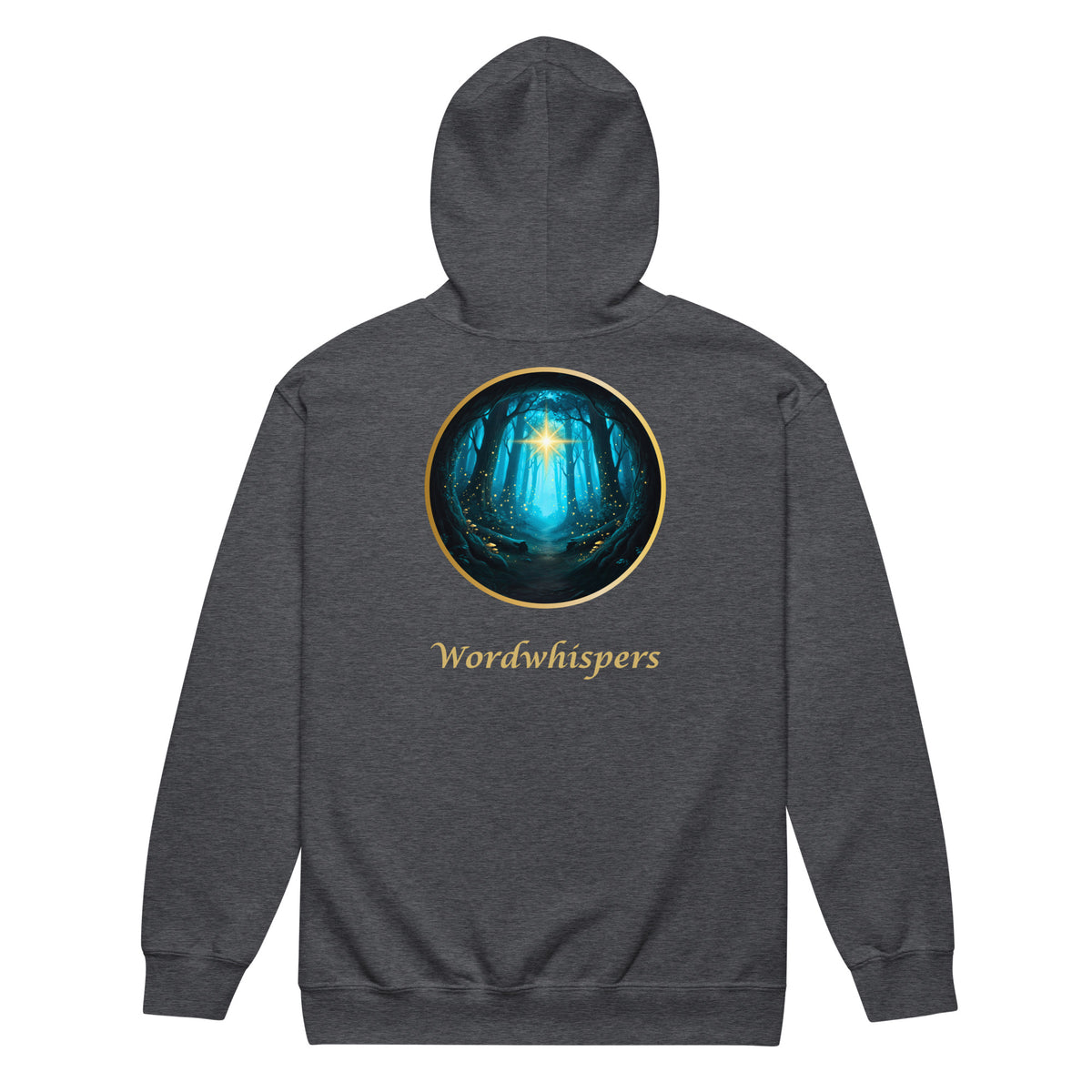 Glimmer zip hoodie- extended size-back-in dark heather