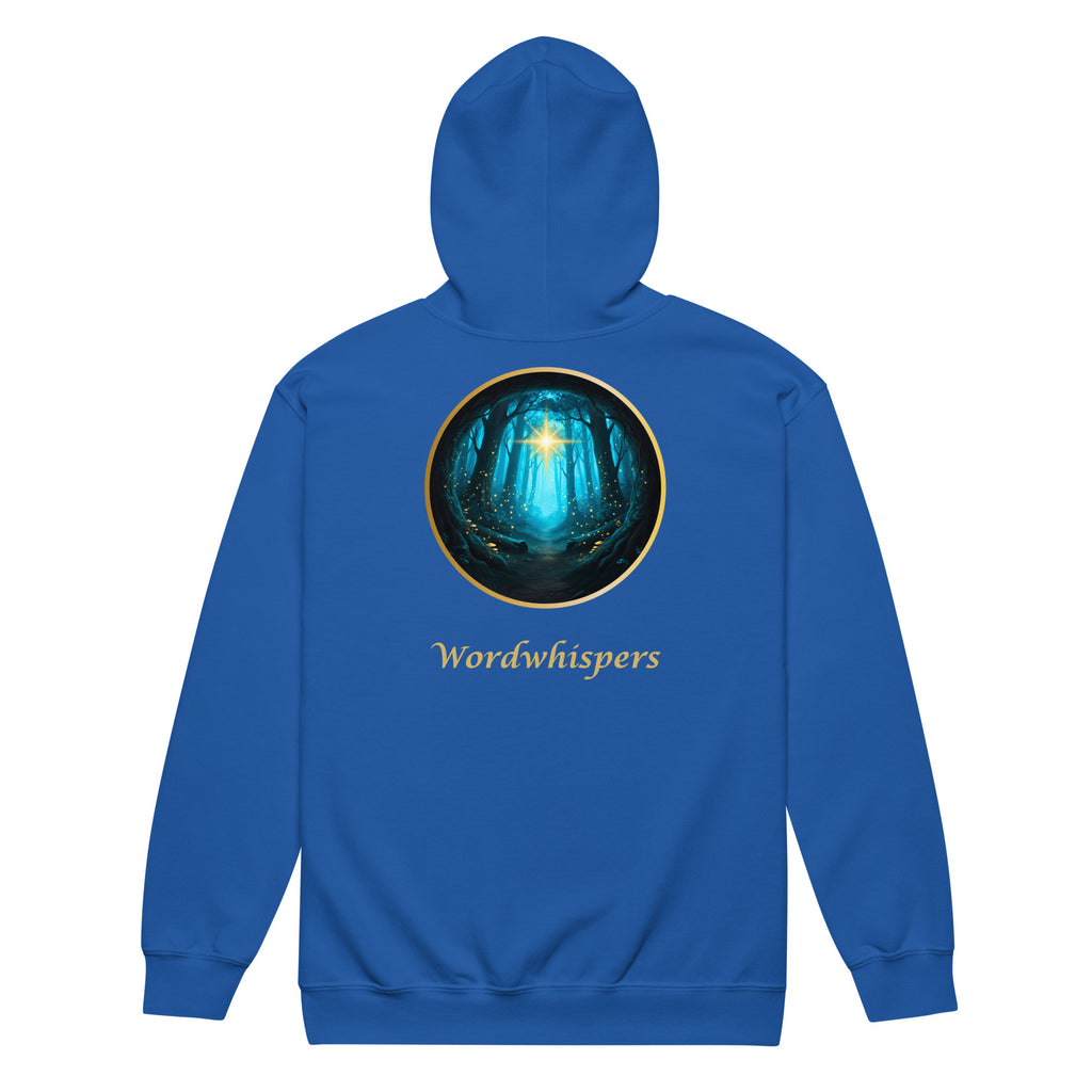 Glimmer zip hoodie- extended size-back-in royal