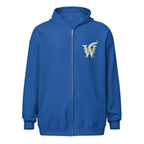 Book lover zip hoodie with glimmer of light design in royal