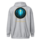 Book lover zip hoodie with glimmer of light design in sport grey