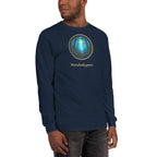 Literary Men's Long Sleeve Shirt - Glimmer of Light Design - Book Lover Gift - Navy