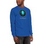 Literary Men's Long Sleeve Shirt - Glimmer of Light Design - Book Lover Gift - Royal