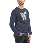 Wordwhispers Signature Long Sleeve Tee - Literary Gift for Readers & Writers - Heather Navy