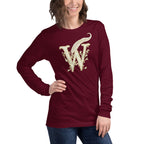 Wordwhispers Signature Long Sleeve Tee - Literary Gift for Readers & Writers - Maroon