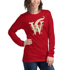 Wordwhispers Signature Long Sleeve Tee - Literary Gift for Readers & Writers - Red