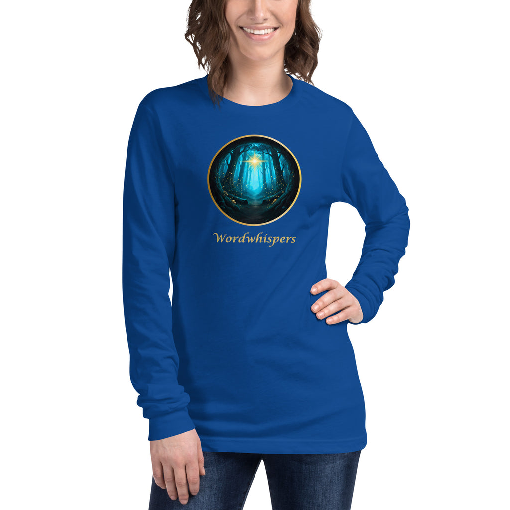 Glimmer of Light Literary Long Sleeve Tee - Book Lover Gift - Royal