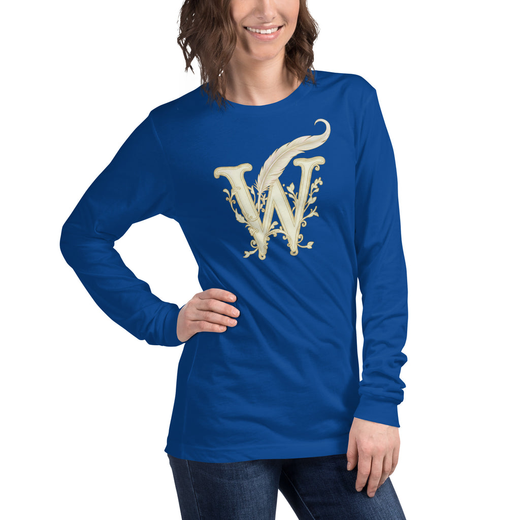 Wordwhispers Signature Long Sleeve Tee - Literary Gift for Readers & Writers - True Royal