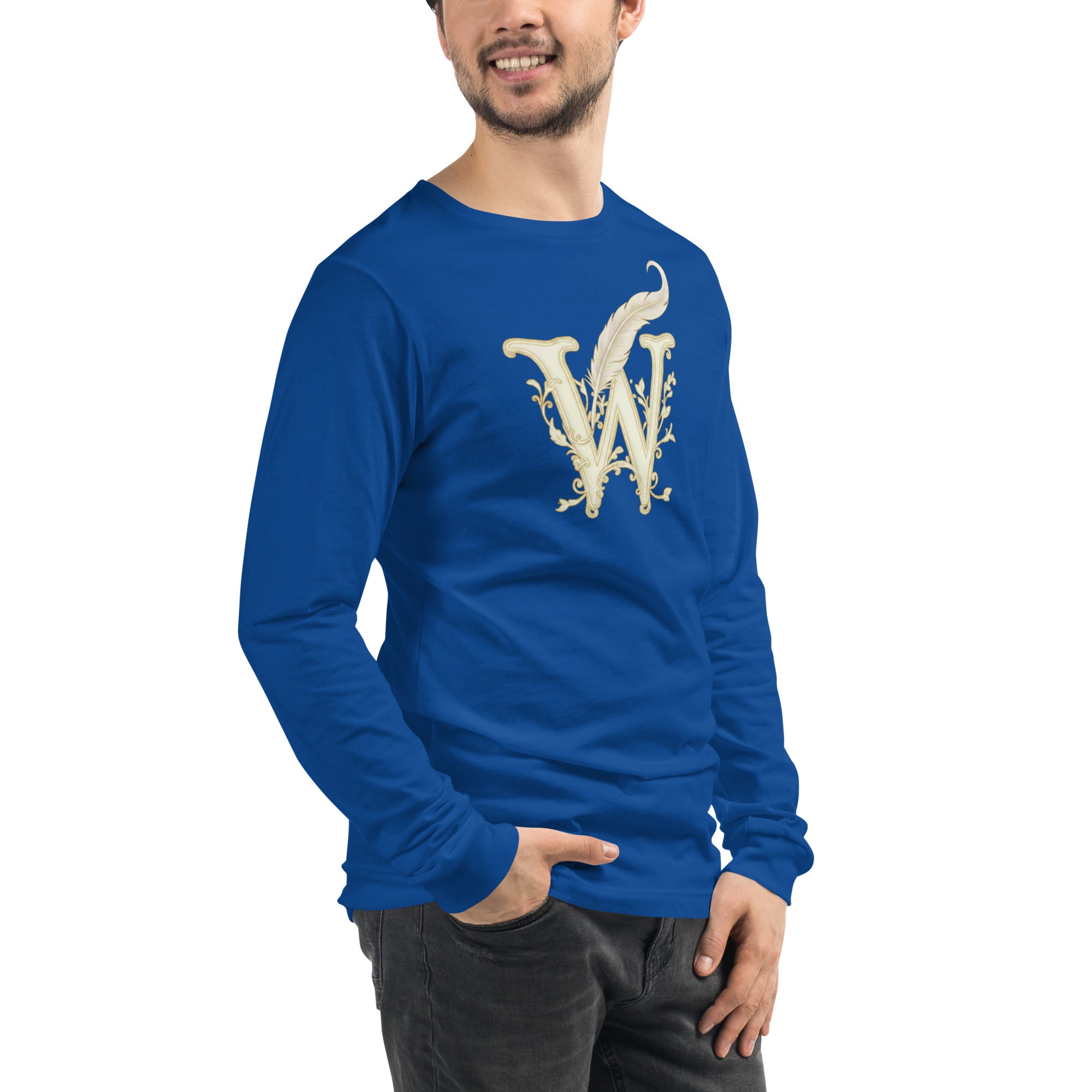 Wordwhispers Signature Long Sleeve Tee - Literary Gift for Readers & Writers - True Royal