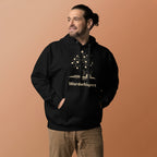 Literary ultra soft unisex hoodie with Enchanted Tree Glowing Books design in black