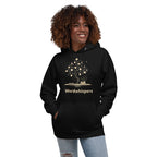 Literary ultra soft unisex hoodie with Enchanted Tree Glowing Books design in black