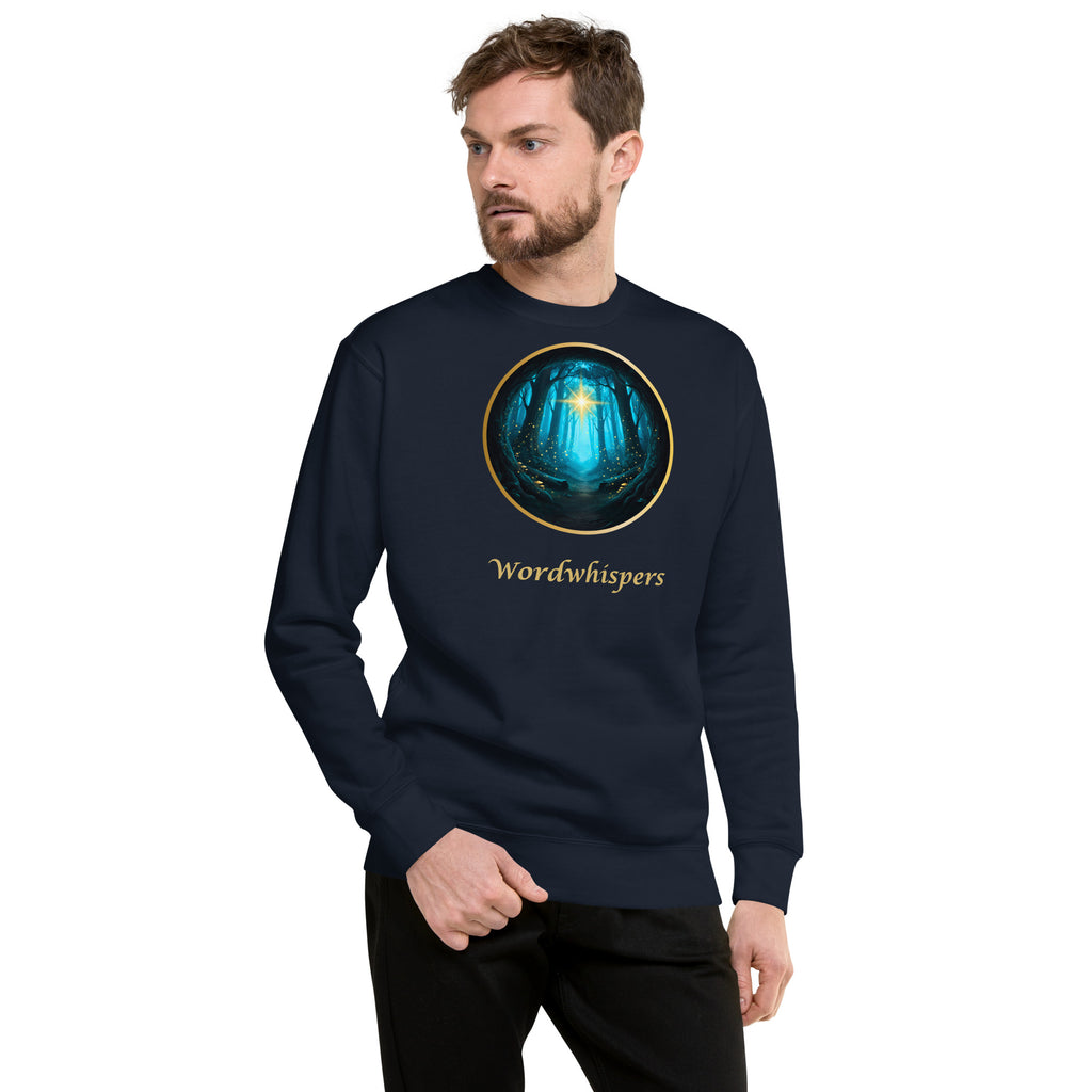 Glimmer of Light literary sweatshirt - unisex premium fleece - Glimmer of Light Design-navy blazer