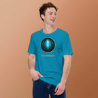 Literary t-shirt - Glimmer of Light design - for readers and writers - unisex - aqua