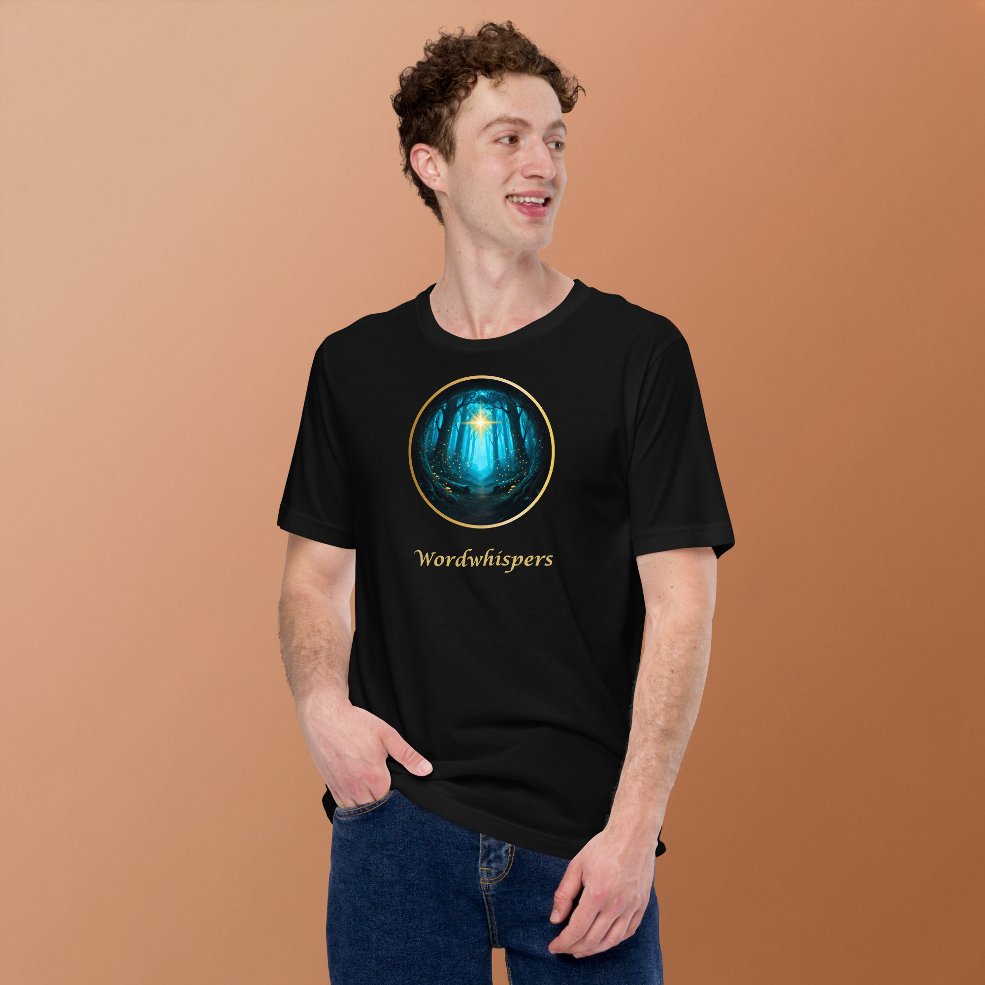 Literary t-shirt - Glimmer of Light design - for readers and writers - unisex - black