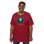 Literary t-shirt - Glimmer of Light design - for readers and writers - unisex - cardinal