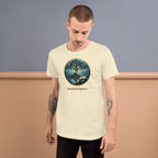 Book lover t-shirt natural - Mystical Tree Reflective Waters design - unisex soft style literary tee