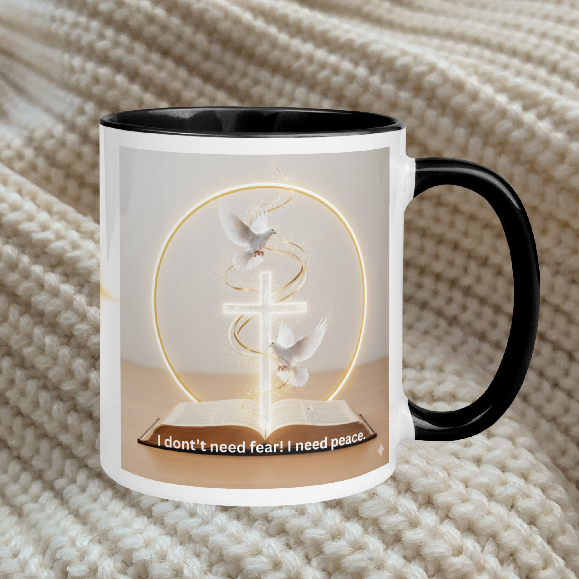 Inspirational mug accent - Vision of the Night Job 33 - 11oz ceramic mug black interior