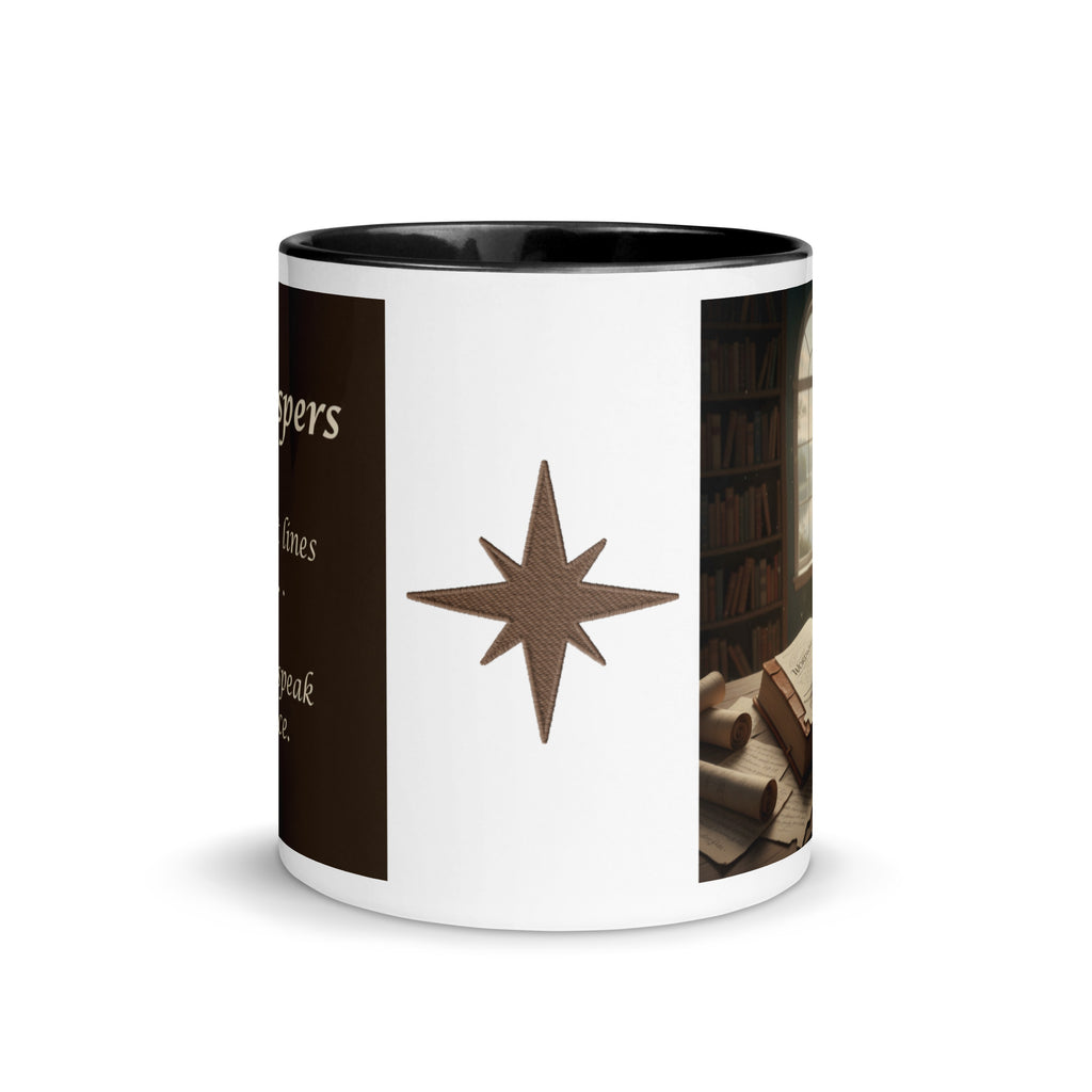 Library whispers mug accent side
