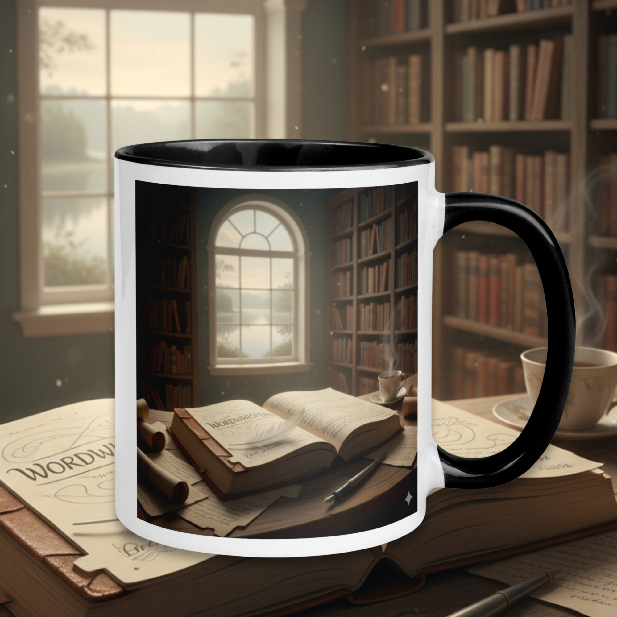 Book Lover Mug - Library Whisper Accent - ceramic 11oz - literary gift for readers