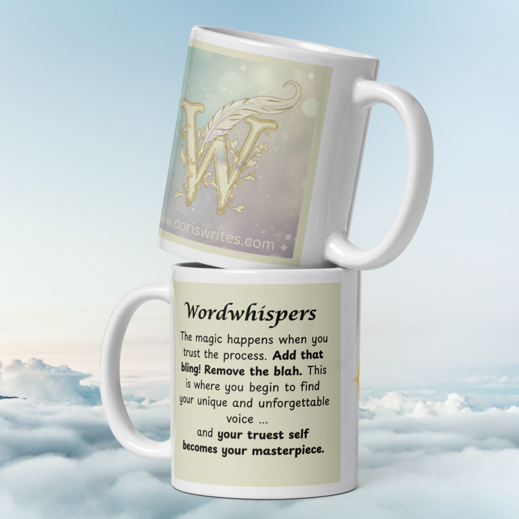 Writer mug white - Chapter 05 Find Your Voice - 11oz glossy ceramic coffee mug for writers