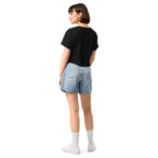 Book lover crop top black - back view - women's literary apparel