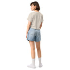 Book lover crop top bone - back view - women's literary apparel