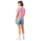 Book lover crop top bubblegum - back view - women's literary apparel