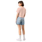 Book lover crop top pale pink - back view - women's literary apparel