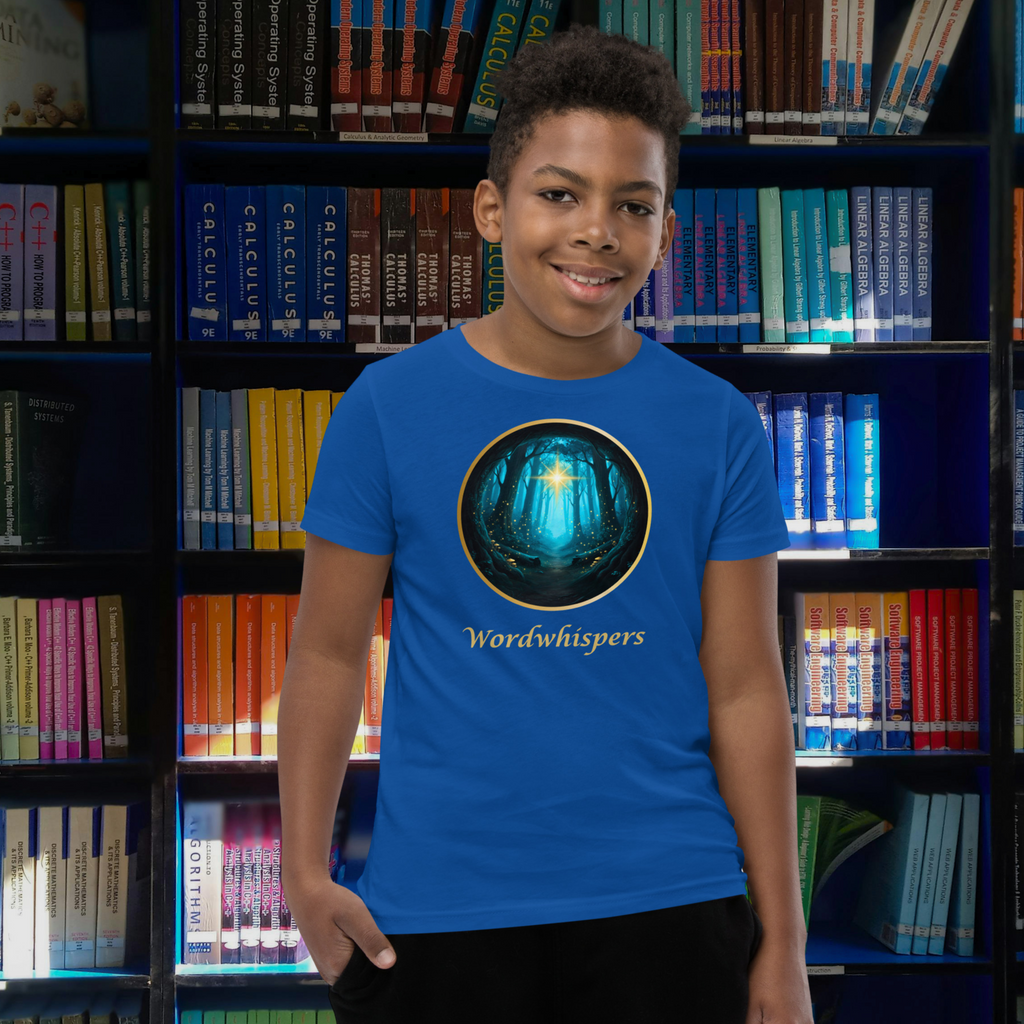 Book Lover Kids T-Shirt Glimmer of Light in true royal